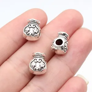 Vintage Zinc Alloy Chinese Style Lucky Bag Big Hole Beads Antique Silver DIY Jewelry Making Charms Pendants Accessory