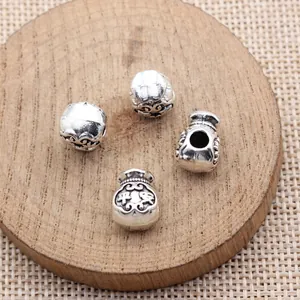 Antique silver Chinese style fortune bag beads with peace character for jewelry making
