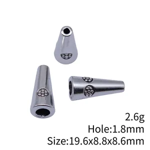 Cônes de perles effilés en argent antique pour la fabrication de bijoux 19,6 mm