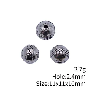 Antiek zilveren bolvormige kralen van legering voor DIY sieraden 11x11x10mm groot