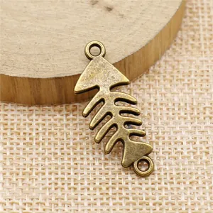 Antique bronze fishbone jewelry connector for vintage style DIY craft accessories