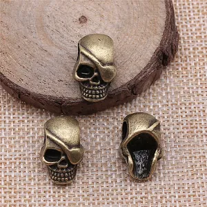 Antike Bronze Piratenschädel Perlen mit großem Loch für DIY Schmuckherstellung und Zubehör