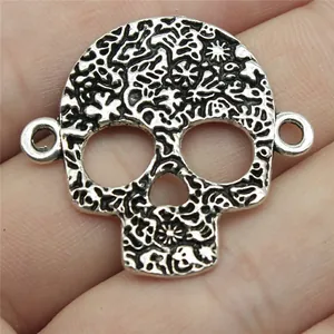 Totenkopf Metall Legierung Schmuck Verbinder Anhänger Retro Gothic Skelett Verbindungsglied Für DIY Halskette Armband Herstellung Zubehör