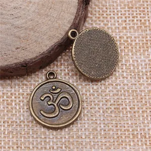 Antieke bronzen 18mm Om symbool yoga hanger bedels voor DIY sieraden maken accessoires