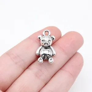 Antique Silver Alloy Bear Pendant Small Teddy Bear Charms For DIY Jewelry Making Necklaces Bracelets Accessories Vintage Decor