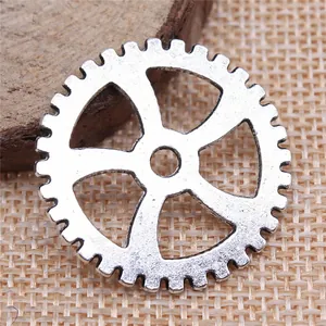 Vintage Zinc Alloy Gear Pendants Steampunk Style Industrial Gear Charms For DIY Jewelry Making Necklaces Antique Silver Bronze