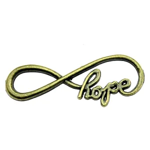 Vintage bronze infinity hope connector charm for DIY jewelry making accessories