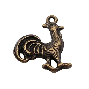 Antiek bronzen haan dier hanger voor DIY sieraden maken van accessoires, 20x16mm
