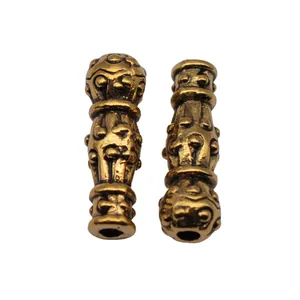 Antique gold plated Imam prayer beads component 23x7.4x7.4mm for custom tasbih jewelry