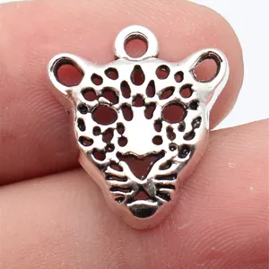 Antique Silver Leopard Head Pendants Hollow Zinc Alloy Charms For DIY Necklace Bracelet Jewelry Making Accessories Craft Findings