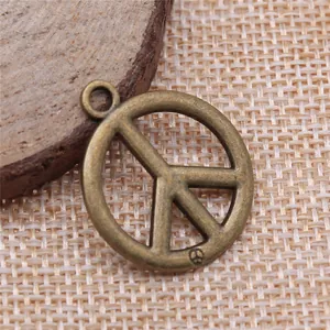 Antiek bronzen vredessymbool hanger 27x23mm voor doe-het-zelf sieraden en knutselen