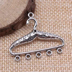 Pendentif cintre vintage argenté connecteur pour boucles d'oreilles DIY