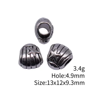 Antique silver starfish and shell large hole spacer beads for DIY jewelry bracelet making