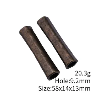 Antique bronze tube beads for dreadlocks and jewelry DIY projects, size 58x14x13mm