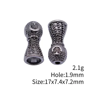 Antike versilberte Imam-Gebetsperlen mit Mondsichelstern 17x7.4mm für Gebetsketten