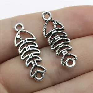 Connecteurs Arête de Poisson en Alliage de Zinc Argent Antique pour Fabrication de Bijoux DIY Bracelet Collier Accessoires Os Animal Rétro