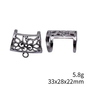 Antiksilberne durchbrochene geschnitzte Schalschnalle Zubehör 33x28x22mm 5.8g DIY