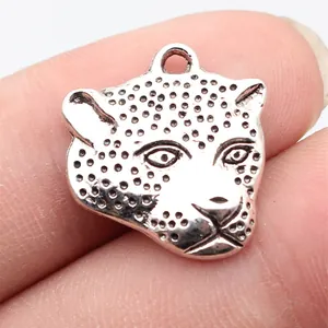 Vintage Antique Silver Leopard Head Alloy Pendant For DIY Jewelry Making Necklaces Bracelets Accessories Craft Leopard Charm