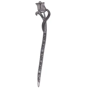 Antique silver tulip flower metal bookmark for DIY jewelry making