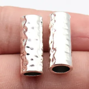 Cuentas de Tubo Martillado de Aleación de Zinc Vintage Cuentas Retro para Dreadlocks Cuentas Espaciadoras de Agujero Grande para Hacer Joyas DIY Mujeres Hombres