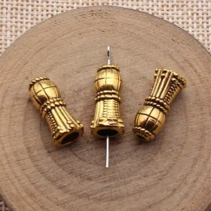 Vintage Gold Gebetsperlen für Rosenkranz-Herstellung, 18 mm Imam-Perlen, 2,3 mm Loch.