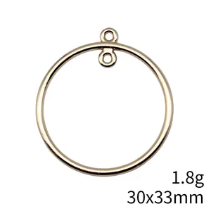 30x33mm KC vergoldeter kreisförmiger Ringanhänger-Verbinder für DIY-Ohrring-Schmuck