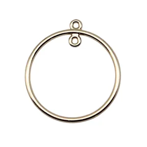 Polierter goldener runder Ohrringanhänger für die DIY-Schmuckherstellung 30mm Zubehör