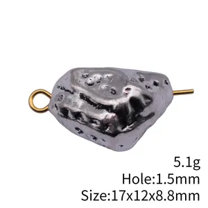 Antique silver irregular triangle stone bead with 1.5mm hole for DIY jewelry making