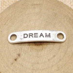 Connettore dream in metallo argento curvo 39x8mm per la creazione di gioielli fai da te