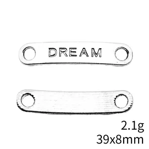 Ciondolo connettore DREAM in metallo per la creazione di gioielli fai da te 39x8mm 2.1g