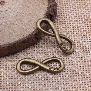 Retro antique bronze infinity symbol BFF charms for DIY jewelry making accessories