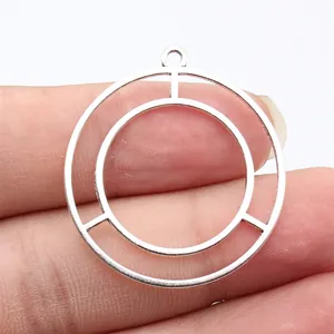 Vintage Zinklegierung Geometrische Doppelringe Anhänger Für DIY Halsketten Armbänder Schmuckherstellung Zubehör Für Damen Herren Geschenk
