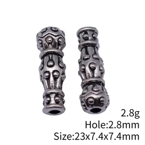 Antiksilberne Imam Gebetsperlen mit 2,8 mm Loch für die DIY Schmuckherstellung Zubehör
