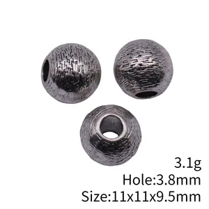 Set van 3 getextureerde metalen tussenkralen voor het maken van sieraden 11x11x9,5mm