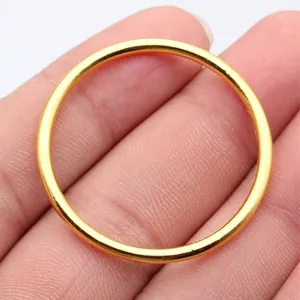 Connettore ad anello tondo dorato vintage in lega di zinco per gioielli fai-da-te