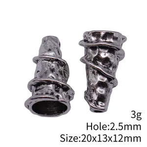 Embouts de gland coniques martelés en argent antique pour bijoux DIY