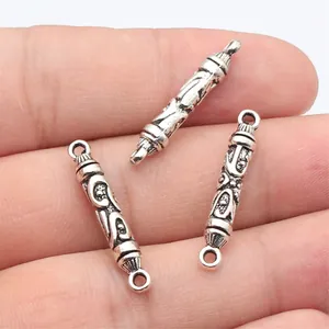 Zinc Alloy Carved Bar Connectors For DIY Jewelry Making Vintage Antique Silver Gold Plated Long Tube Links For Necklace Bracelet Craft Accessories
