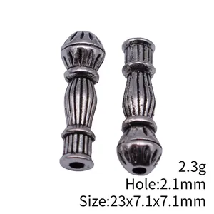 Paire d'intercalaires perles de prière Imam argent antique 23x7,1x7,1mm trou 2,1mm