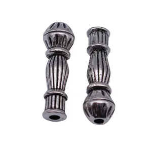 Perles d'espacement Imam en métal argent antique pour la création de bijoux lot de 2