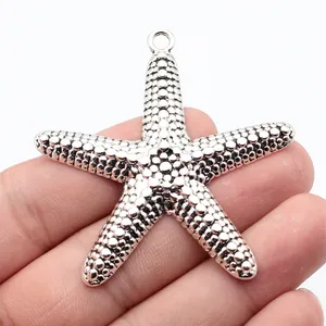 Großer Legierung Seestern Anhänger 66x60mm Strukturierte Seestern Charms Für DIY Schmuckherstellung Vintage Marine Stil Anhänger