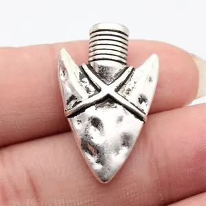 Vintage Zinc Alloy Arrowhead Pendant Charm For DIY Jewelry Making Retro Electroplated Metal Arrow Pendants Accessories Unisex