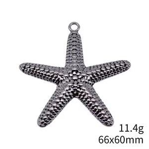 Vintage Silber Seestern Anhänger für Schmuckherstellung, 66x60mm 11,4g Accessoire