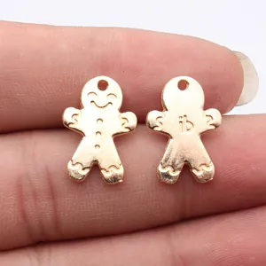 Goldene Lebkuchenmann Anhänger für DIY Schmuckherstellung, Größe 20x14mm Stück