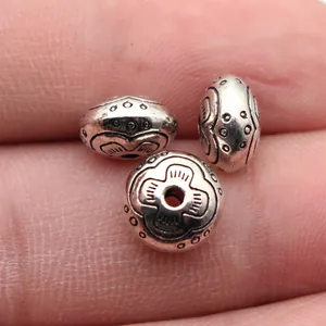 Antiek Zilveren Bloemen Textuur Legering Kralen Zinklegering Bloem Spacer Kralen voor Sieraden Maken DIY Armbanden Kettingen