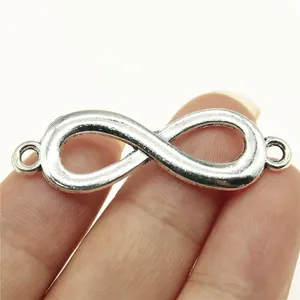 Antique Silver Zinc Alloy Infinity Symbol Connector Pendants DIY Jewelry Making Retro Link Charms Necklace Bracelet