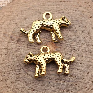 Antique gold finish 3D leopard charms for DIY jewelry making and ZAKKA craft projects