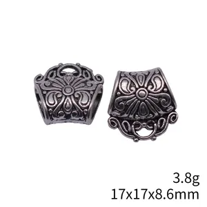 Vintage zilveren gesneden zinklegering zijden sjaal gesp hanger voor DIY sieraden