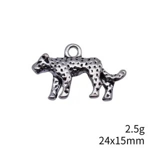 3D leopard panther alloy pendant charm 24x15mm 2.5g for DIY jewelry making craft