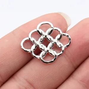 27x23mm silberner geometrischer Anhänger-Verbinder aus mehreren Ringen für DIY-Schmuck