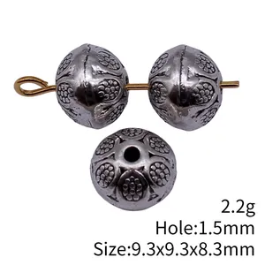Antique silver decorative spacer beads for jewelry making 9.3mm with 1.5mm hole